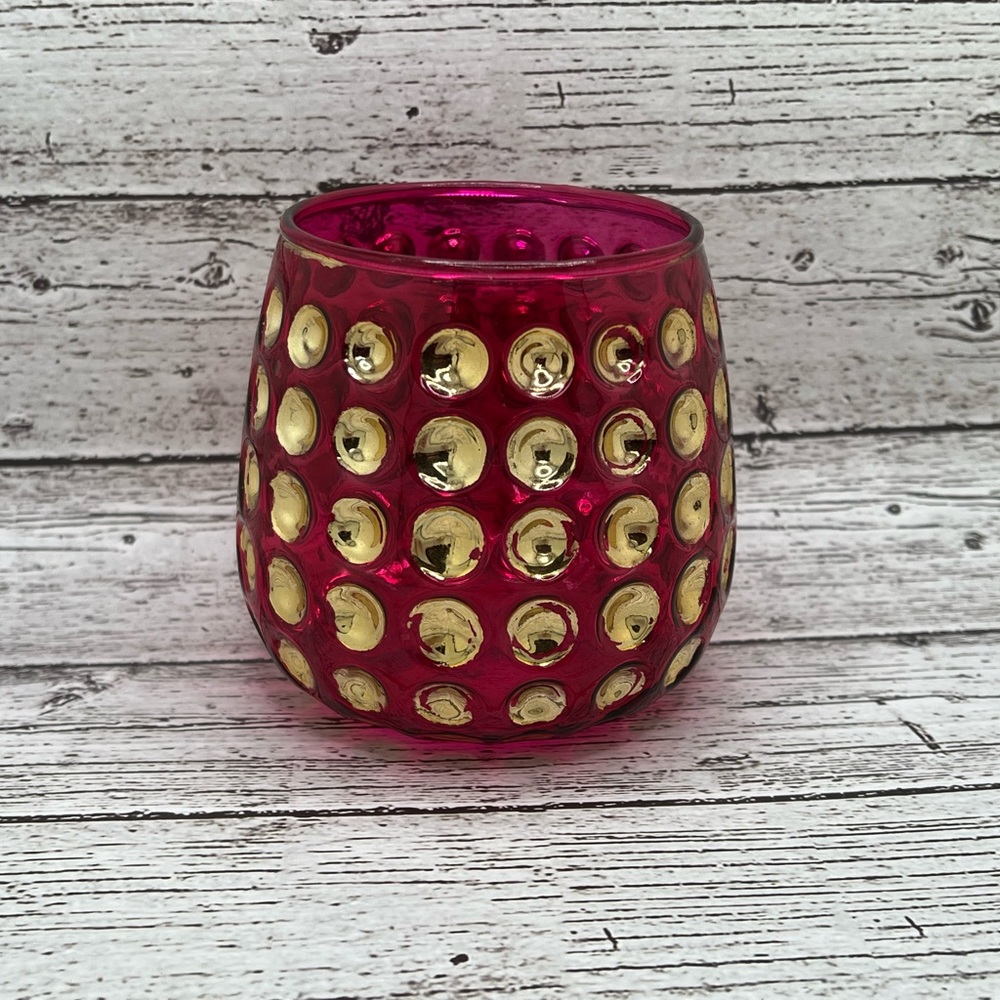 EUC Pink and gold cup/vase.
